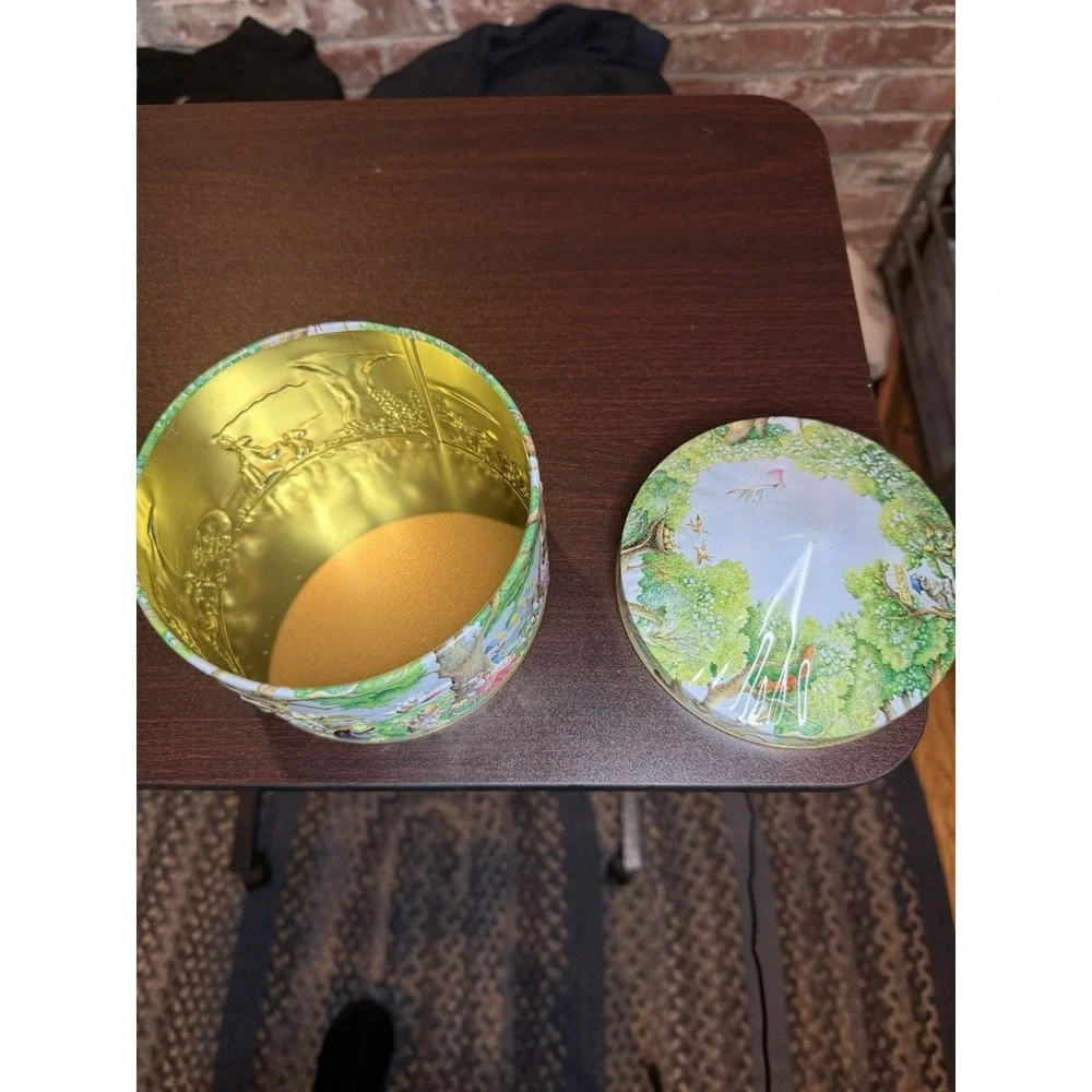 Churchill's Woodland Fair Animal Embossed‎ Tin Empty Canister Collectible